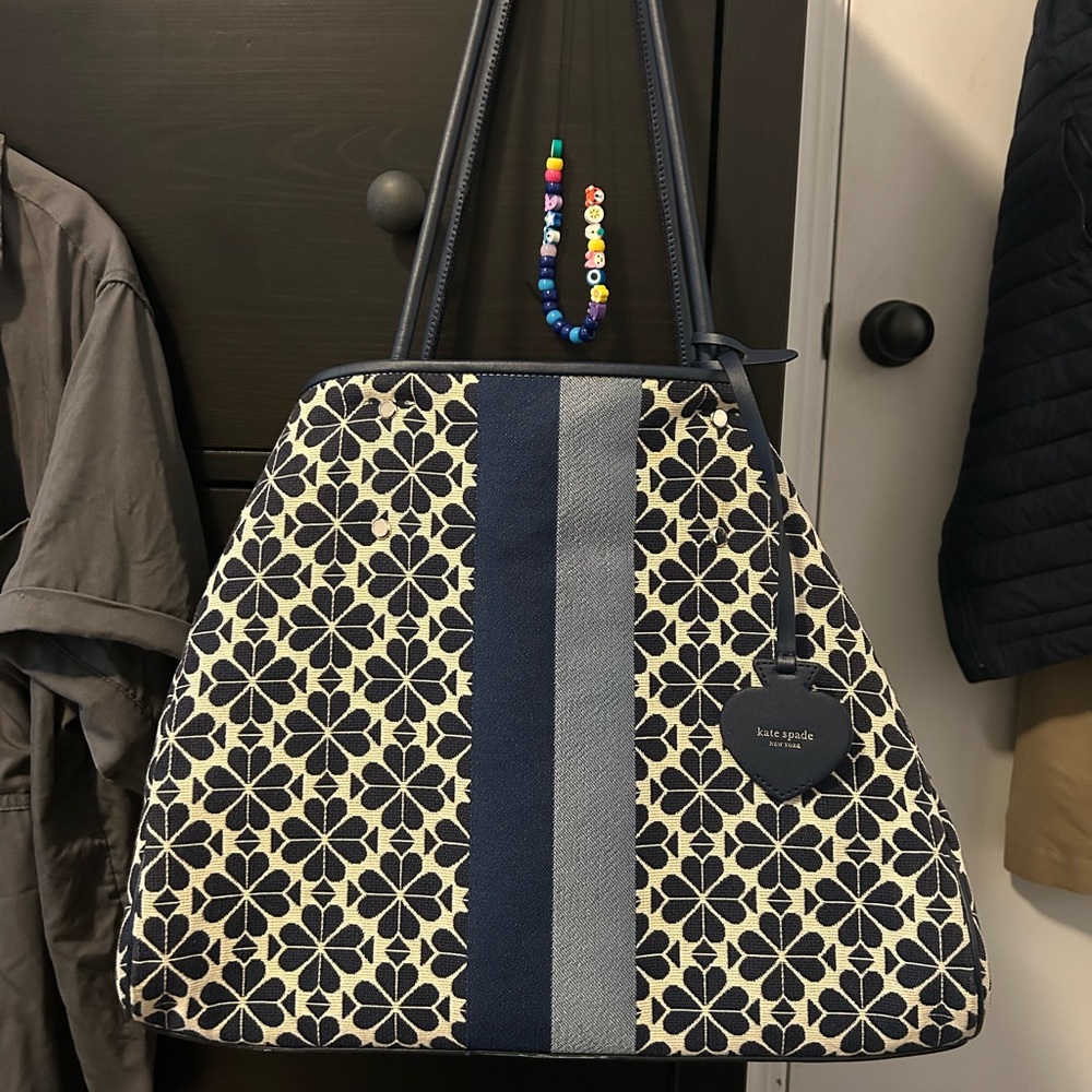 Kate Spade Navy and Cream Floral Tote
